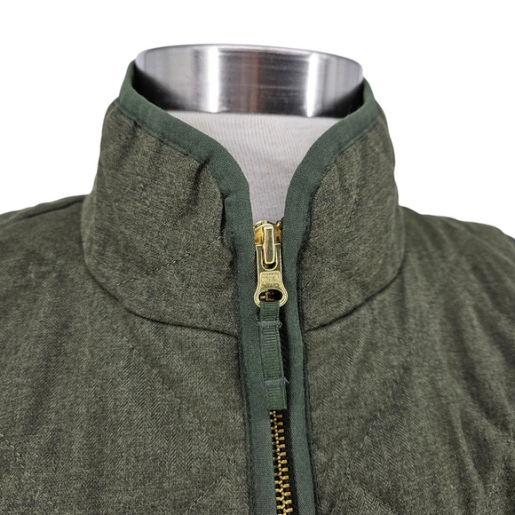 Old Navy Textured Quilted Vest Crocodile Tears Green Sleeveless Zip Up Medium - Picture 2 of 7